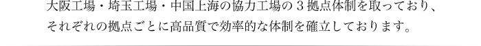 高品質で効率的な体制を確立しております