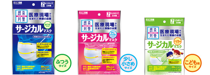 顔のサイズにあわせた３サイズ